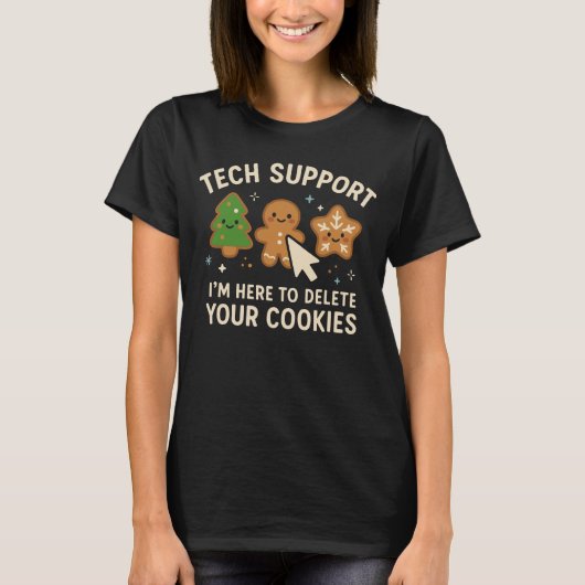 テクサポート クリスマス Cookie削除 かわいい Tシャツ (正面)