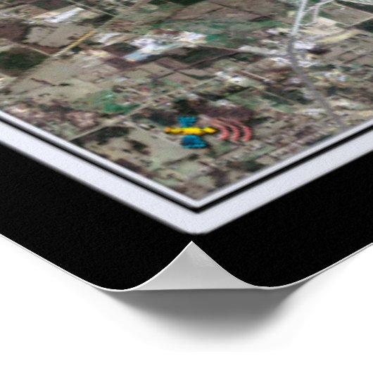 テクサーカナテキサス州衛星ポスターマップ ポスター (角)