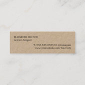 テクスエレガントチャモダンレッドクラフト紙 スキニー名刺 (裏面)