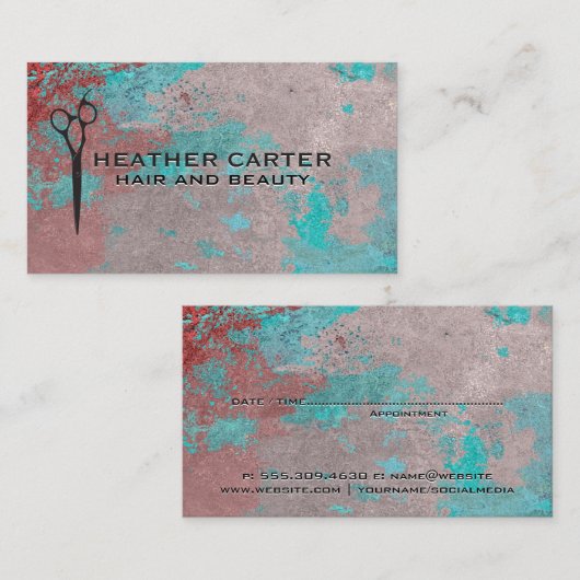 テクスグランジチャ絵を描 |サロン鞘 予約カード (正面/裏面)