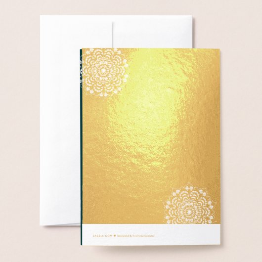 テクスシンプルテッドグリーン結婚ズ 箔カード (裏面封筒付き)