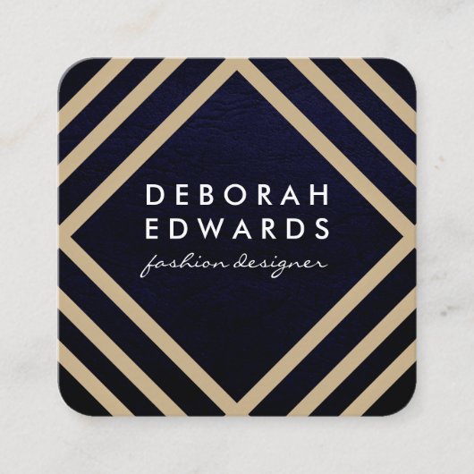 テクススタイリッシュチャ付きパタモダンーン スクエア名刺 (正面)