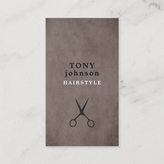 テクスチエレガントャーン黒鋏美容師 名刺 (正面)