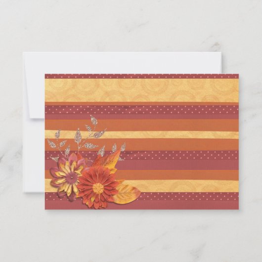 テクスチエレガントュブルグンディモダンフローラ結婚の 出欠カード (裏面)