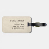 テクスチエレガントュベージュはっきりしたブラックモノグラム ラゲッジタグ (裏面横)