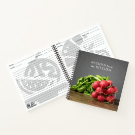 テクスチエレガントーグレー大根フォトレシピブック ノートブック