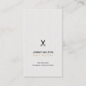 テクスチエレガントーホワイト黒鋏美容師 名刺 (正面)