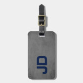 テクスチクールュエレガントーグレーブルーモノグラム ラゲッジタグ (正面縦)
