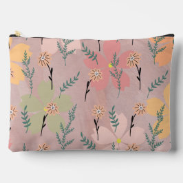 テクスチグランジャ背景かわいい花柄ピンク アクセサリーポーチ