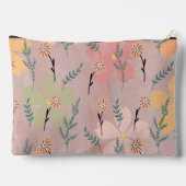 テクスチグランジャ背景かわいい花柄ピンク アクセサリーポーチ (裏面)