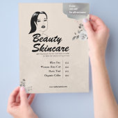 テクスチグランジャ背景美しいヘアサロンメイクアップ チラシ (手)