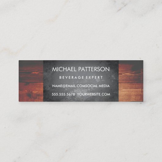 テクスチグランジュ素朴ー木版モノグラム スキニー名刺 (裏面)