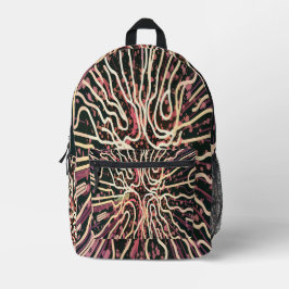 テクスチストライプのャ プリントバックパック