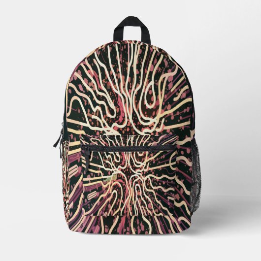 テクスチストライプのャ プリントバックパック (正面)