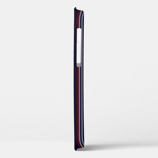 テクスチストライプューム付きシームレスパターンnavy blue, r Case-Mate iPhoneケース (裏面 / 左)