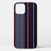 テクスチストライプューム付きシームレスパターンnavy blue, r Case-Mate iPhoneケース (裏面)