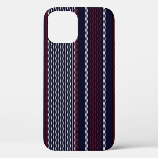 テクスチストライプューム付きシームレスパターンnavy blue, r Case-Mate iPhoneケース (裏面)