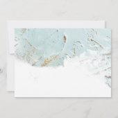 テクスチフェイクルブルーモダン結婚金ゴールド箔 招待状 (裏面)