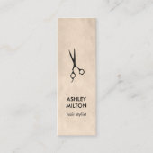 テクスチミニマルャエレガントーの黒いハサミ毛 スキニー名刺 (正面)