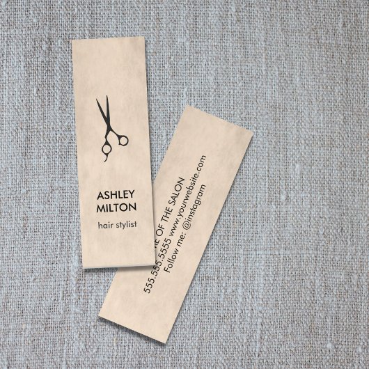 テクスチミニマルャエレガントーの黒いハサミ毛 スキニー名刺