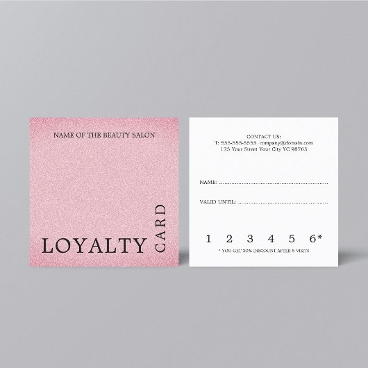 テクスチモダンックピンク美しいロイヤリティカード ロイヤリティカード