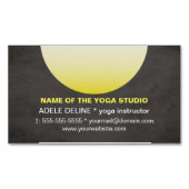 テクスチモダンックブラックイエローヨガインストラクター マグネット名刺 (正面)