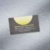 テクスチモダンックブラックイエローヨガインストラクター マグネット名刺 (インサイチュ)