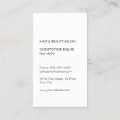 テクスチモダンャエレガントグレイのシザー美容師 名刺 (裏面)