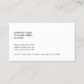 テクスチモダンャエレガントブルーモノグラムコンサルタント 名刺 (裏面)