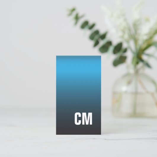 テクスチモダンャエレガントブルーモノグラムコンサルタント 名刺 (スタンド正面)