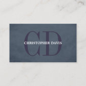 テクスチモダンャエレガントブルーモノグラムコンサルタント 名刺 (正面)