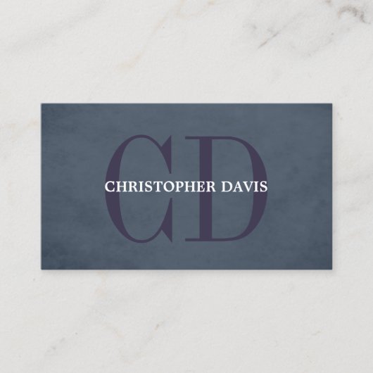 テクスチモダンャエレガントブルーモノグラムコンサルタント 名刺 (正面)