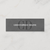 テクスチモダンャエレガント・グレー・モノグラム・コンサルタント スキニー名刺 (正面)