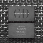 テクスチモダンャエレガント・グレー・モノグラム・コンサルタント 名刺<br><div class="desc">テクスチエレガントャのグレーの背景とモノグラムユニークを持つカスタマイズ可能な名刺テンプレート。シンプルモダンデザインエレガント。コンサルタント、弁護士、法的または財務関連の企業に最適。</div>