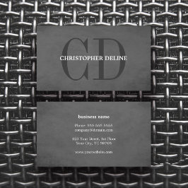 テクスチモダンャエレガント・グレー・モノグラム・コンサルタント 名刺