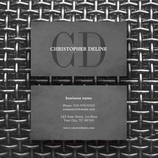 テクスチモダンャエレガント・グレー・モノグラム・コンサルタント 名刺