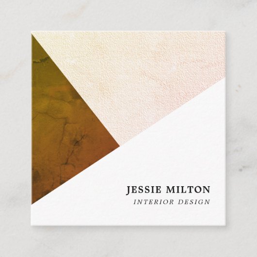 テクスチモダンャ幾何学インテリア設計者 スクエア名刺 (正面)