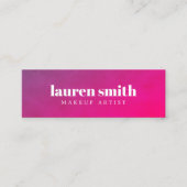 テクスチモダンャ紫ピンクのメイクアップアーティスト スキニー名刺 (正面)