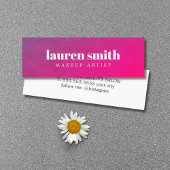 テクスチモダンャ紫ピンクのメイクアップアーティスト スキニー名刺