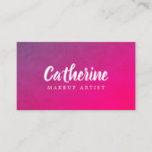 テクスチモダンャ紫ピンクのメイクアップアーティスト 名刺 (正面)