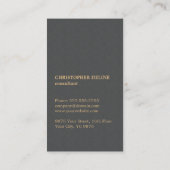 テクスチモダンュエレガントグレー金ゴールドコンサルタフェイクント 名刺 (裏面)