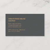 テクスチモダンュエレガントグレー金ゴールドコンサルタフェイクント 名刺 (裏面)