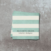テクスチモダンュエレガントーグリーンインテリアデザイナ スクエア名刺