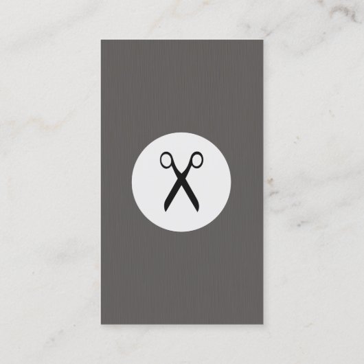 テクスチモダンュエレガントーグレーのシザースヘアスタイリスト 名刺 (裏面)