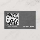 テクスチモダンュエレガントーグレーモノグラムQRコード 名刺 (裏面)