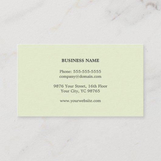 テクスチモダンュエレガントーグレー緑コンサルタント 名刺 (裏面)