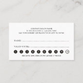 テクスチモダンュエレガントーピンクブルーロイヤリティカード ロイヤリティカード (裏面)