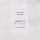 テクスチモダンュグレー薄紫コンサルタストライプント 名刺 (裏面)