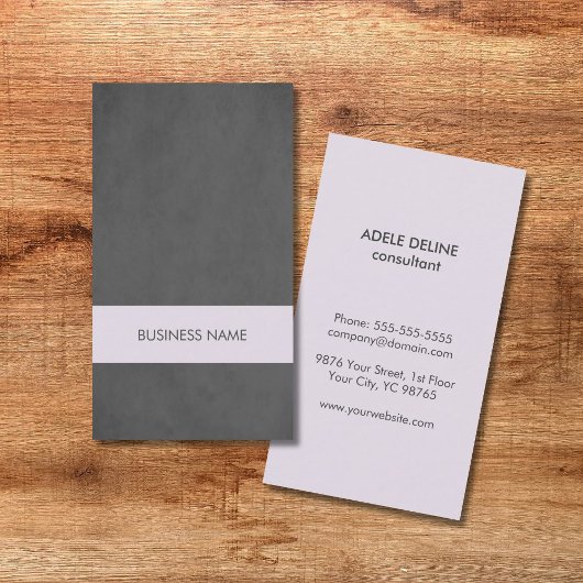 テクスチモダンュグレー薄紫コンサルタストライプント 名刺