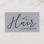 テクスチモダンーググレー黒はさみヘアはっきりしたサロン 名刺 (正面)